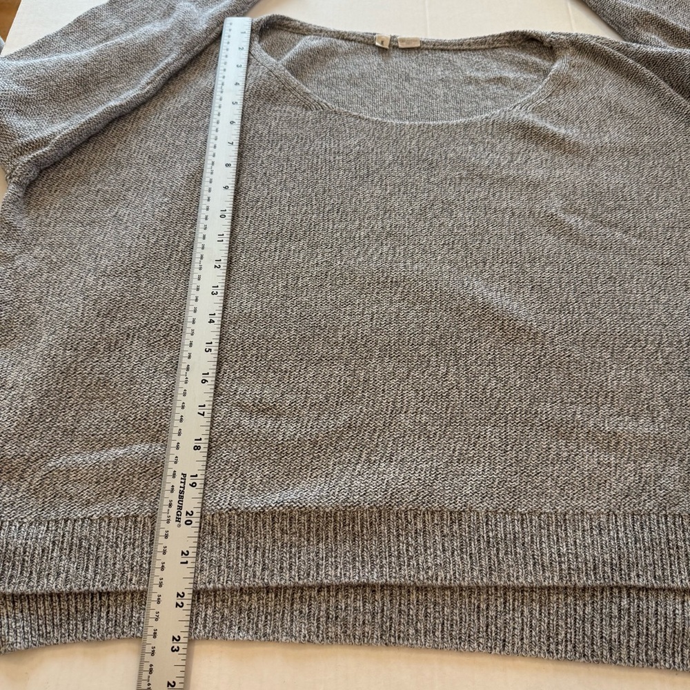 Anthropologie Moth Fairview Pullover Sweater Gray Marled Cotton Women’s Size L - Picture 7 of 11